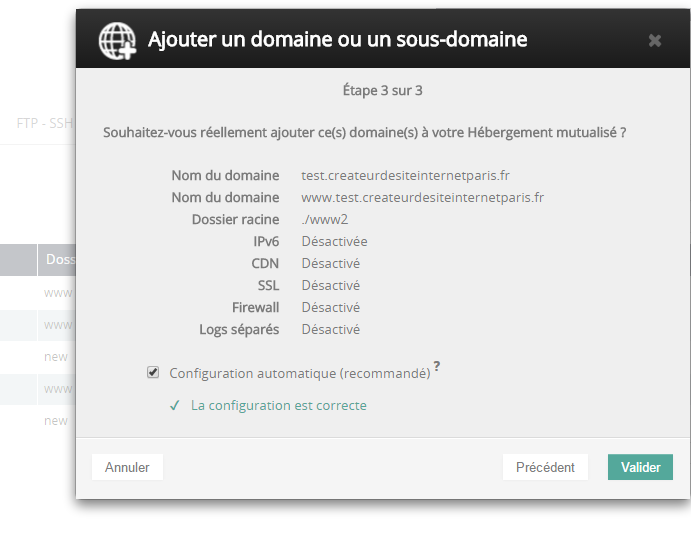 configurer un sous domaine avec ovh etape 4