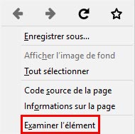 inspection des elements avec mozilla firefox